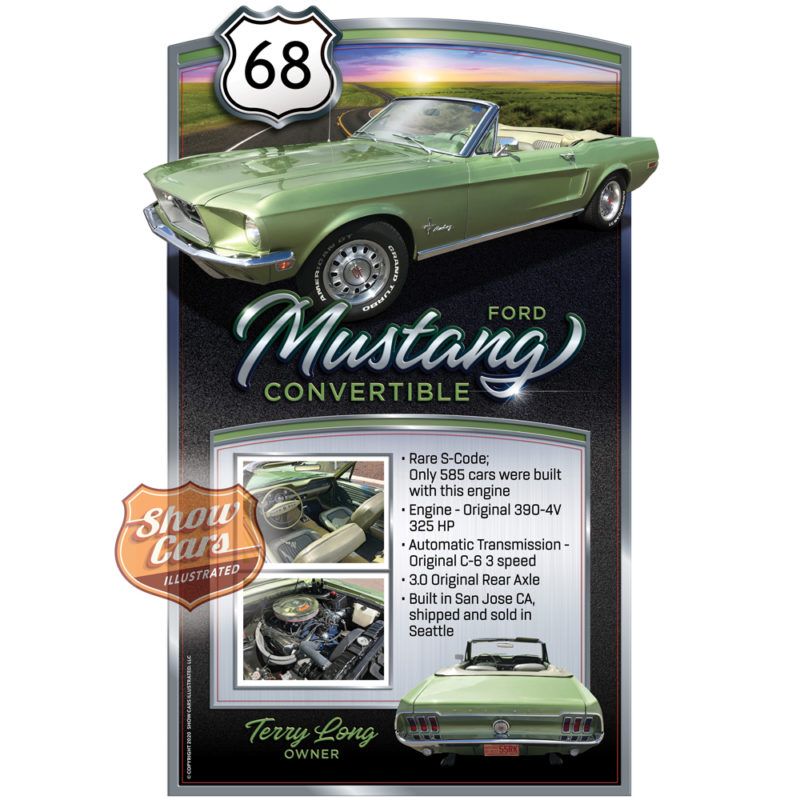 Car-Show-Signs-1968-Mustang-Convertible-Show-Cars-Illustrated-Route-66-Theme