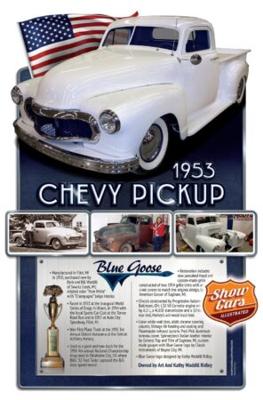 Custom Car Show Boards Car-Show-Signs-Show-Cars-Illustrated-1953-Chevy-Pickup-Blue-Goose