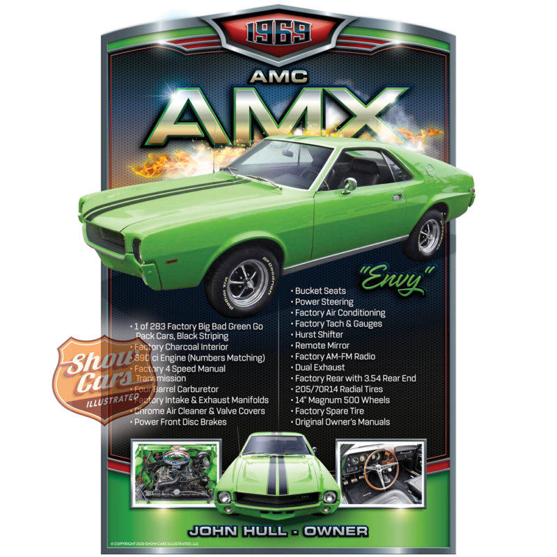 Solid-Muscle-Theme-Show-Cars-Illustrated-Car-Show-Signs-1969-AMC-AMX