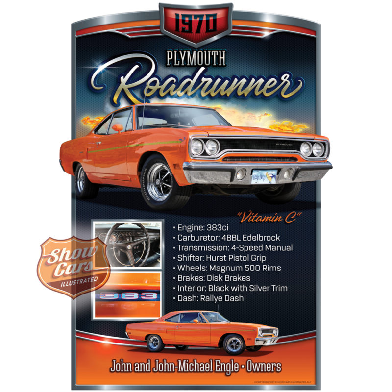 Solid-Muscle-Theme-Show-Cars-Illustrated-Car-Show-Signs-1970-Road-Runner