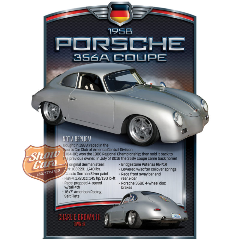 1958-Porsche-356A-Coupe-International-Theme-Show-Cars-Illustrated-Car-Show-Signs