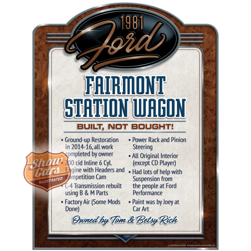 Car-Show-Signs-1981-Ford-Fairmont-Station-Wagon-Show-Cars-Illustrated-Vintage-Theme