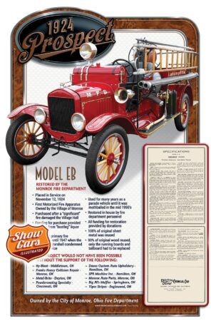 1924-Prospect Fire Truck Car Show Signs Car Show Boards Classic Cars