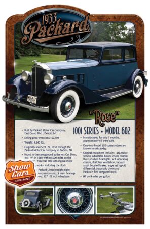 1933-Packard-Model-602 Car Show Signs Car Show Boards Classic