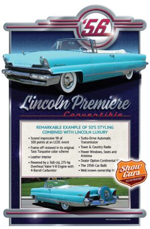 1956-Lincoln-Premiere-Convertible Car Show Signs Car Show Boards Classic Cars