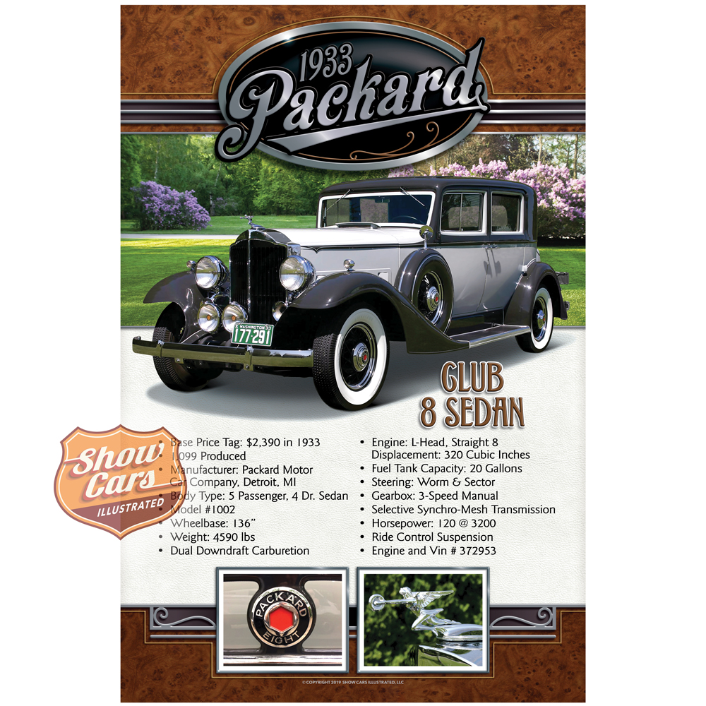 1933-Packard-Club-8-Sedan-Deco-Theme-Show-Cars-Illustrated-Car-Show-Signs